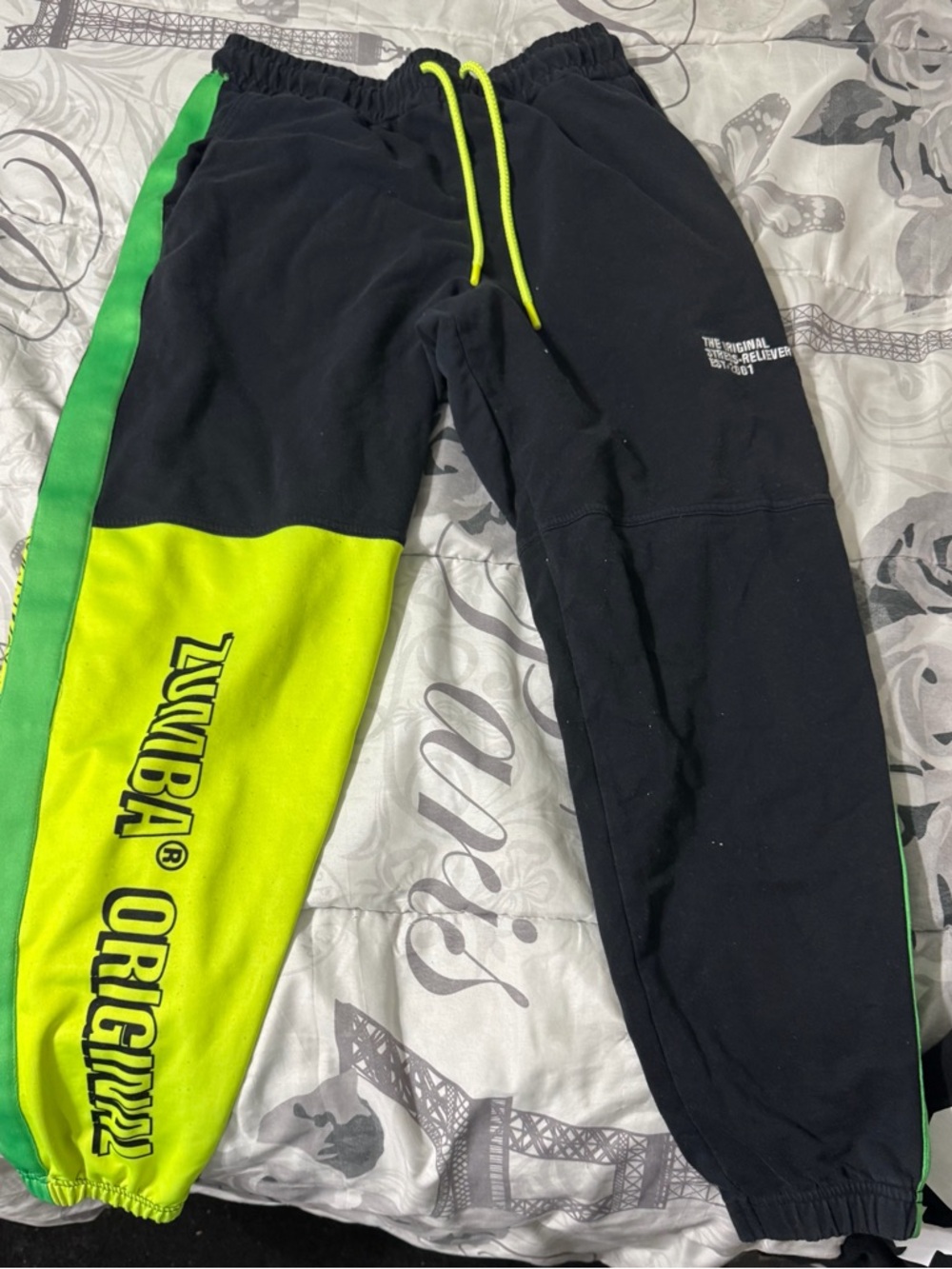 Zumba Original Black + Neon Green Sweatpants